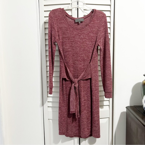 Sunday in Brooklyn Marled Long Sleeve Tie Waist Mini Dress Size Small (S) - Picture 7 of 7
